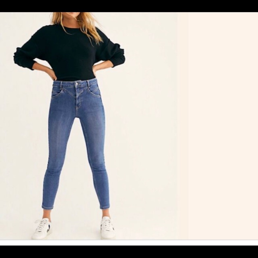 Free People Riley Seamed Skinny Jeans
